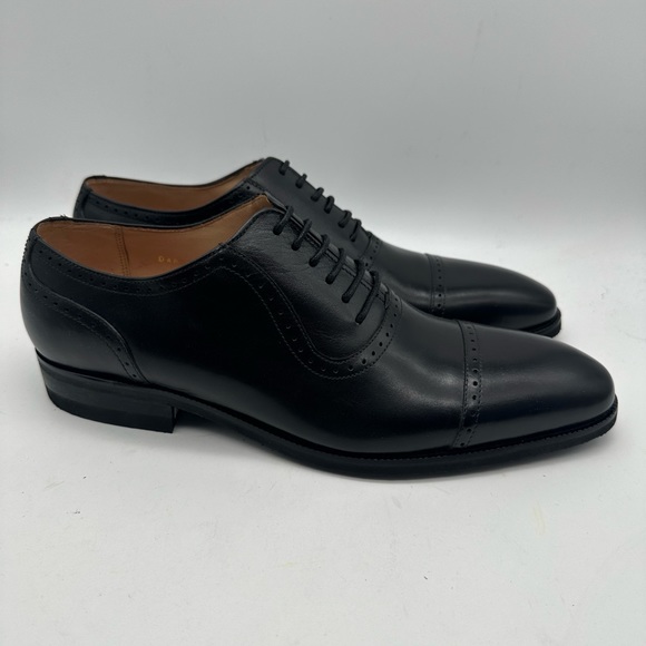 DAPPER SHOES CO. Handcrafted Men's Black Cap Toe Brogue Genuine Leather Size 9 - Picture 3 of 9
